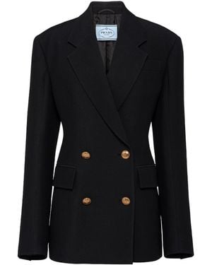Prada Double-Breasted Blazer - Black
