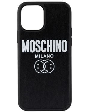 Moschino Logo Iphone 12 Pro Mobile Phone Case - Black