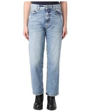 ICON DENIM Jeans With Logo Patch And Ripped Back - Blue