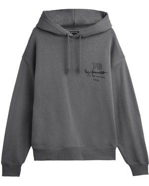 Y-3 Loose-Fit Pullover Hoodie - Gray