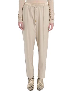 Marella Drawstring Athletic Trousers - Natural