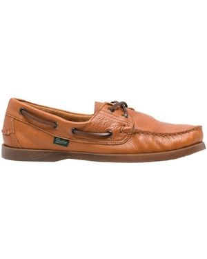 Paraboot Lace-Up Leather Boat Shoes - Brown