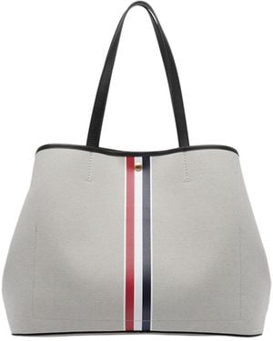Thom Browne Rwb Stripe Tool Tote Bag - Grey