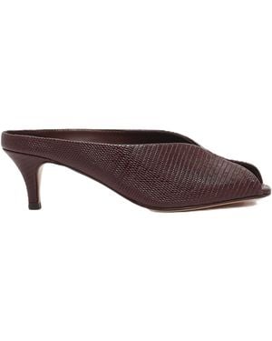 Twinset Textured Kitten Heel Mules - Brown