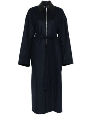 Sportmax Zip-Up Trench Coat - Blue