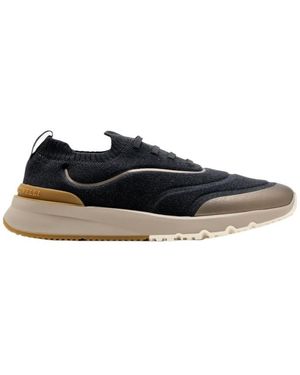 Brunello Cucinelli Techno Cotton Knit Runners With Heat-Bonded Details - Black