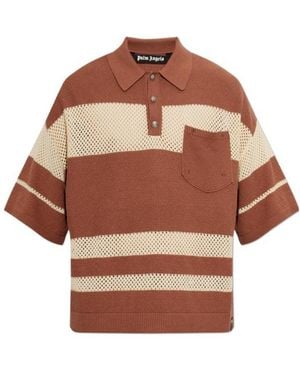 Palm Angels Short-Sleeved Polo Shirt - Brown