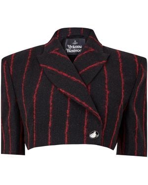 Vivienne Westwood Striped Cropped Blazer - Black