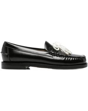 Sebago Bow-Embellished Loafers - Black