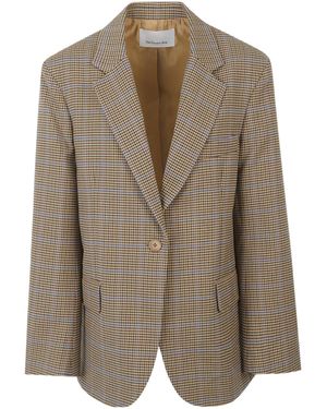 Frankie Shop Houndstooth Blazer - Brown