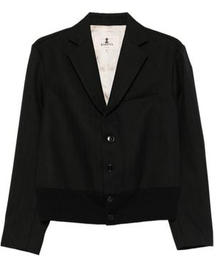 Barena Three-Button Cropped Jacket - Black