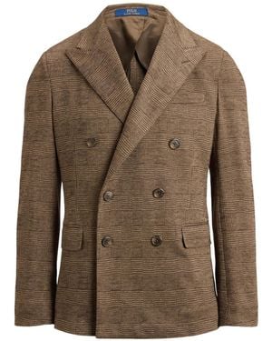 Polo Ralph Lauren Polo Soft Double-Breasted Check Jacket - Brown