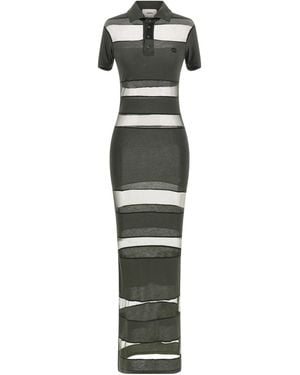 Coperni Striped Sheer Polo Dress - Green