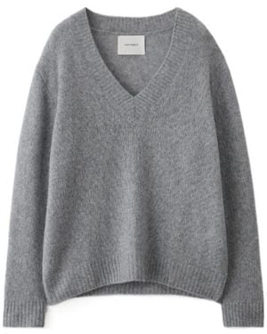 Lisa Yang Leona V-Neck Knitted Sweater - Gray
