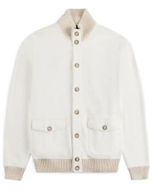 Fay Ribbed Collar Jacket - White