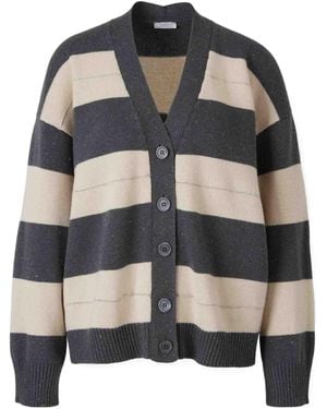 Peserico Ribbed Knit Cardigan - Gray