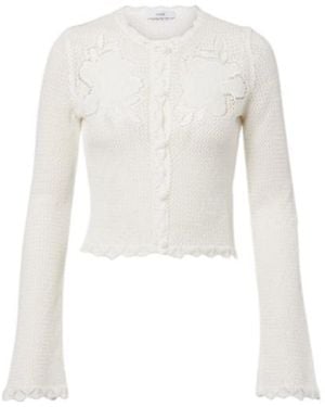Erdem Embroidered Cotton Cardigan - White