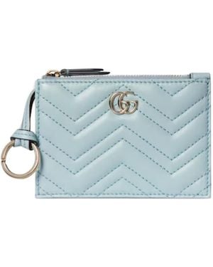 Gucci Gg Marmont Zip Key Pouch - Blue