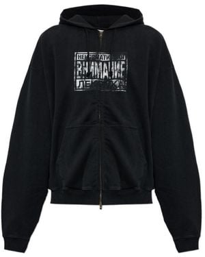 Vetements Graphic Zip-Up Hoodie - Black
