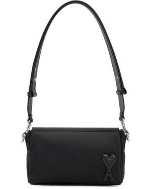 Ami Paris Logo Patch Box Marcel Shoulder Bag - Black