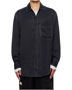 Song For The Mute Long Sleeve Button-Up Shirt - Blue