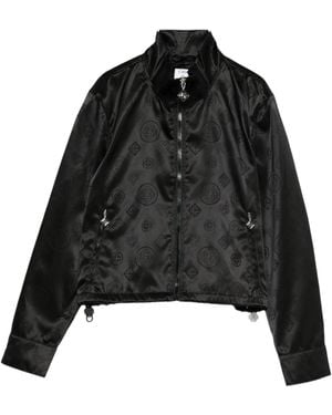 CASABLANCA Zippered Long-Sleeved Casual Jacket - Black