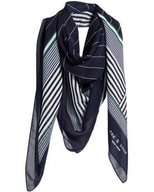 Rag & Bone Striped Square Scarf - Blue