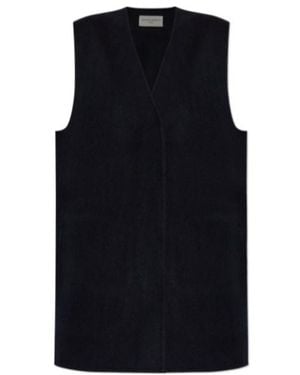 Officine Generale V-Neck Wool Vest - Black