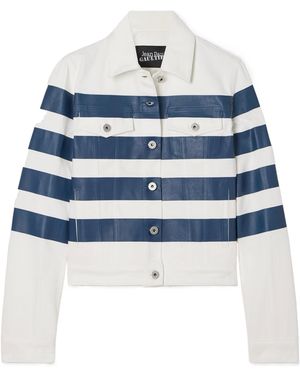 Jean Paul Gaultier Striped Denim Jacket - Blue