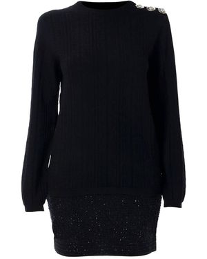 Balmain Logo Monogram Jumper - Blue
