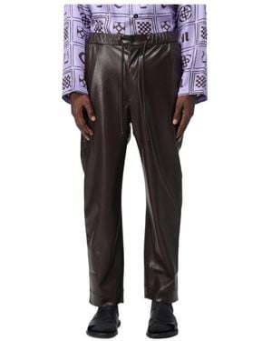 Nanushka Jain Faux-Leather Trousers - Grey