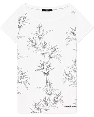 Weekend by Maxmara Round Collar Printed T-Shirt - Yellow