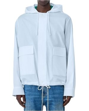 Lacoste Runway Hooded Poplin Jacket - Blue