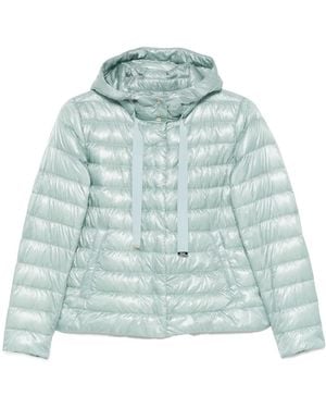 Herno Quilted Hooded Drawstring Puffer Jacket - Blue