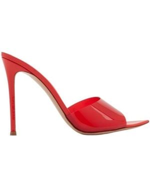 Gianvito Rossi Square-Headed High-Heeled Sandals - Red