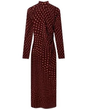 Stella McCartney Polka-Dot Ruched Maxi Dress - Red