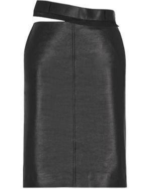 Fendi Leather Midi Pencil Skirt - Black