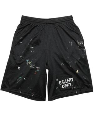 GALLERY DEPT. Logo Printed Imitating Old Effect Shorts - Black