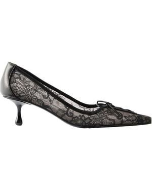 Jimmy Choo Scarlett 50 Leather-Trimmed Lace Court Shoes - Brown