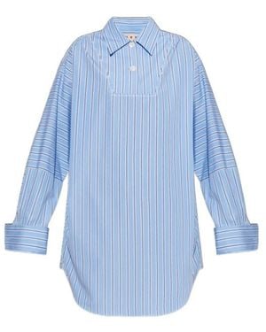 Marni Striped Buttoned Dress - Blue
