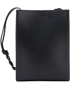 Jil Sander Tangle Logo Detailed Shoulder Bag - Black