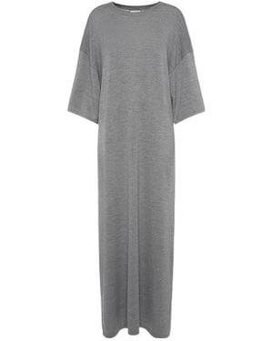 KHAITE Bindi Wool Long Dress - Grey