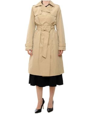 Michael Kors Belted Double-Breasted Trench Coat - Natural