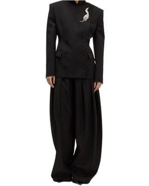 GIUSEPPE DI MORABITO Double-Breasted High-Neck Blazer - Black