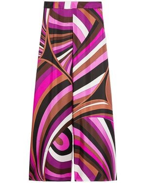 PUCCI Iride-Printed Wide-Leg Trousers - Purple