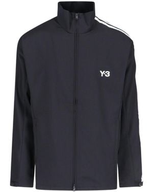 Y-3 Logo-Printed Zipped Jacket - Blue