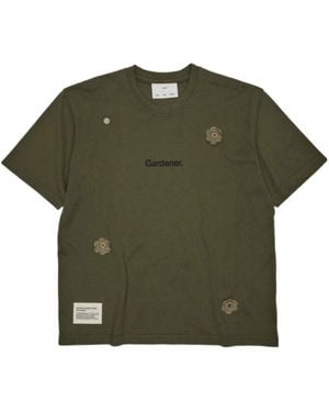 Song For The Mute 'The Gardener' Crochet Flower T-Shirt - Green