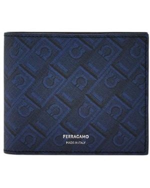 Ferragamo Ferragamo Monogram Bi-Fold Wallet - Blue