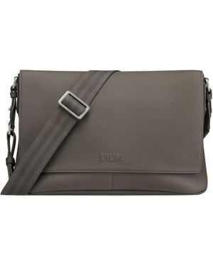 Dior Privé Messenger Bag With Flap - Grey