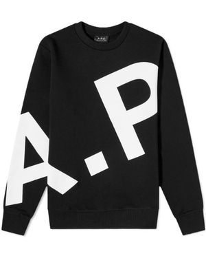 A.P.C. Logo-Printed Crewneck Sweatshirt - Black